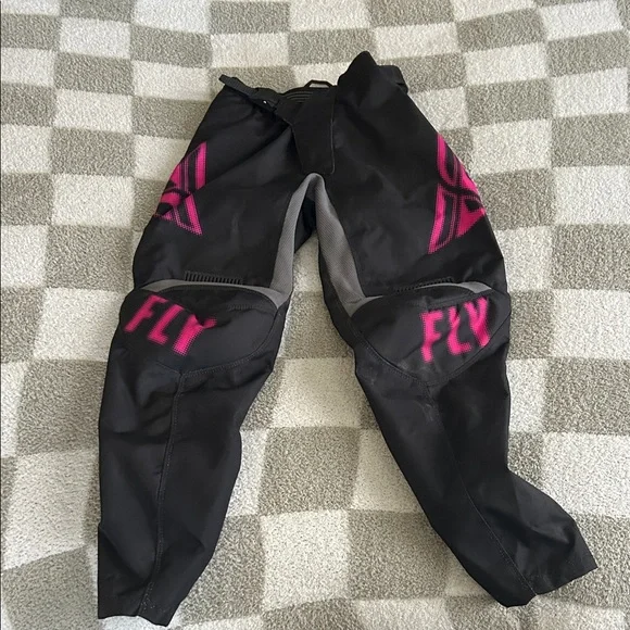 Kids Black and Pink Riding Pants - Picture 1 of 2